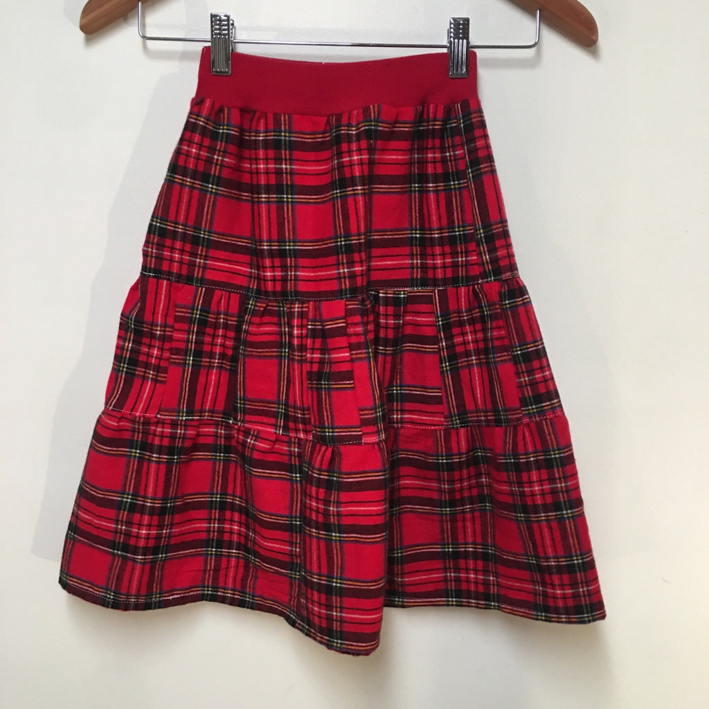 Midi Flannel Plaid Skirt (4)