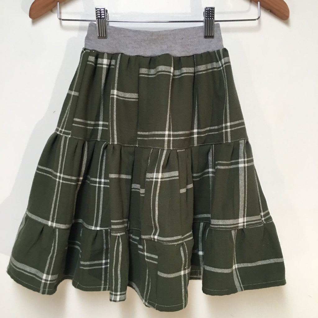 Midi Flannel Plaid Skirt (2-3)