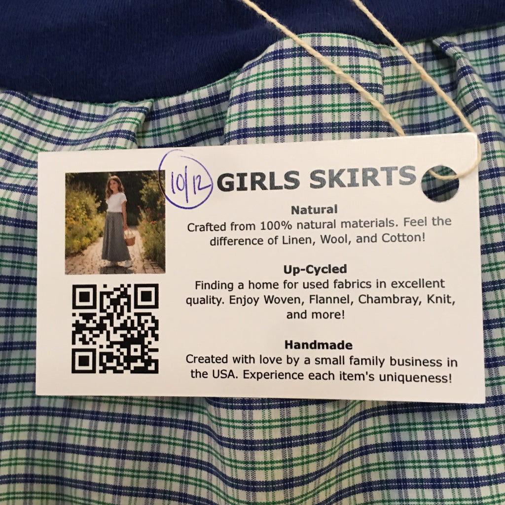 Midi Cotton Plaid Skirt (10-12)