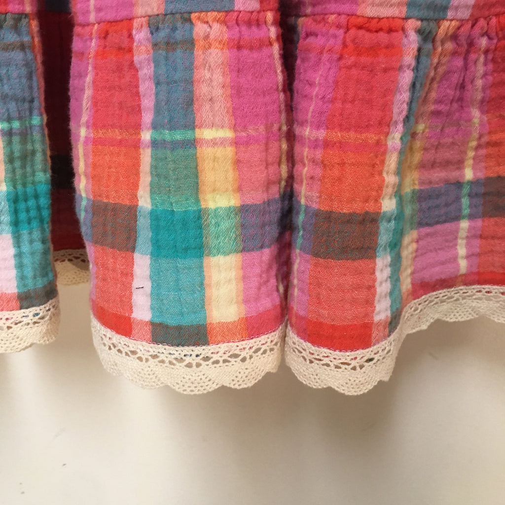 Midi Gauze Plaid Skirt (4)