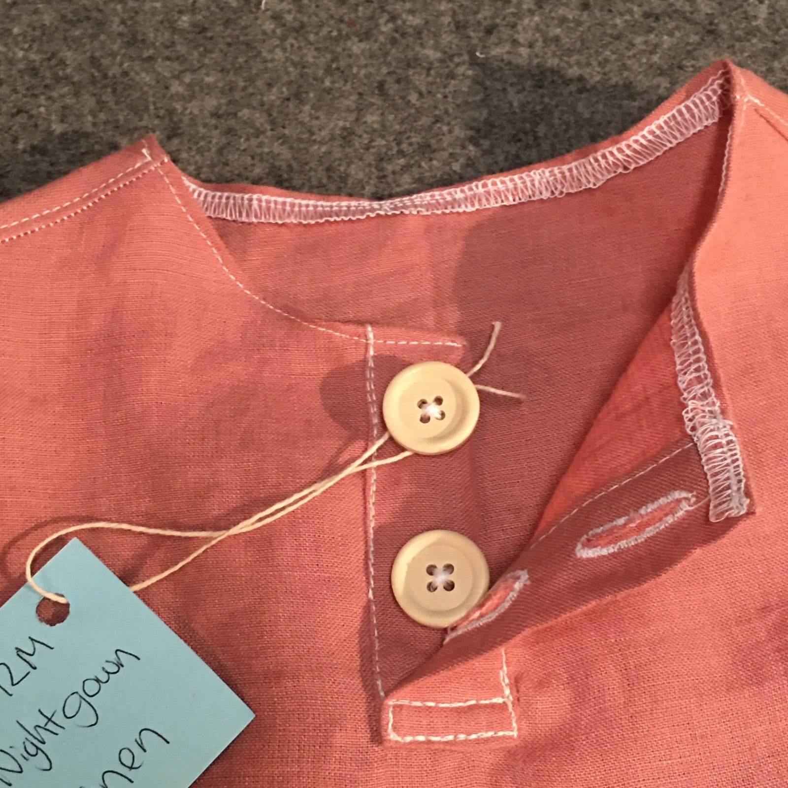 100% Linen Nightgown Baby (6M)