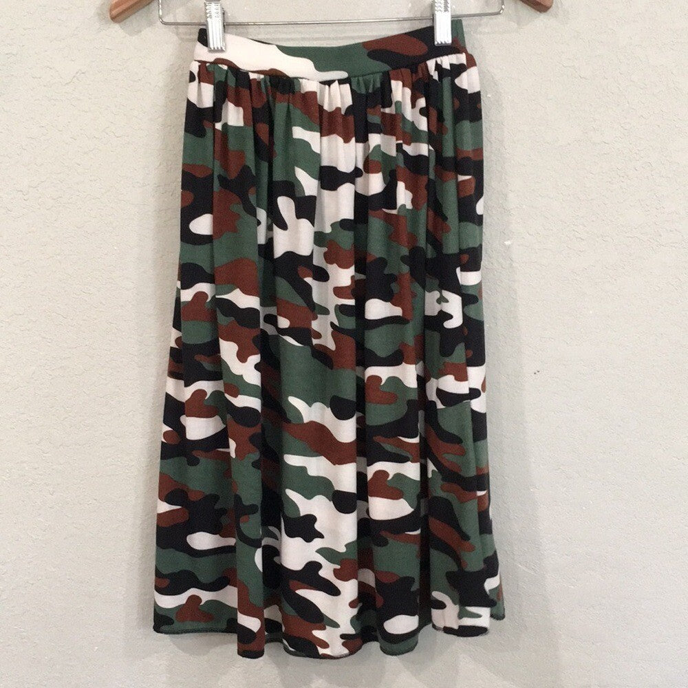 Maxi Knit Camouflage Skirt (8)
