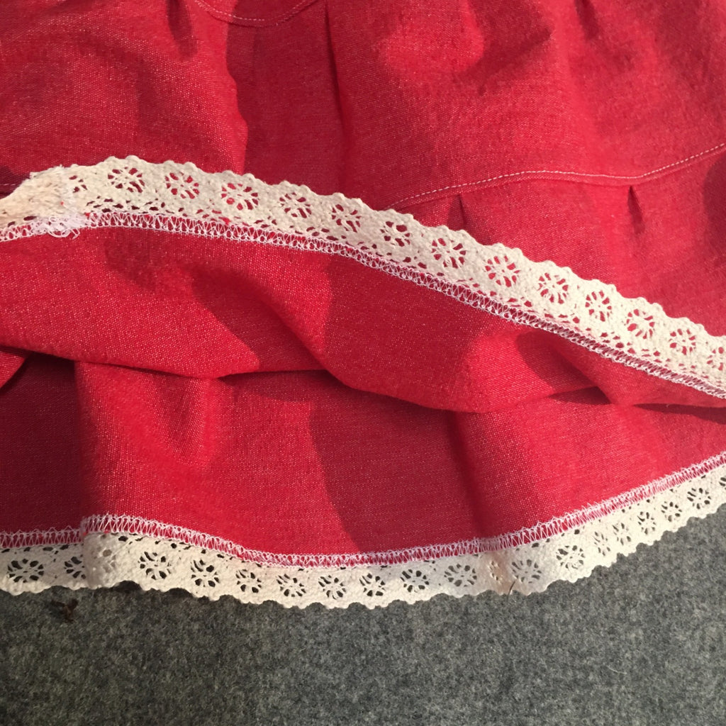 Midi Denim Red Skirt (2-3)