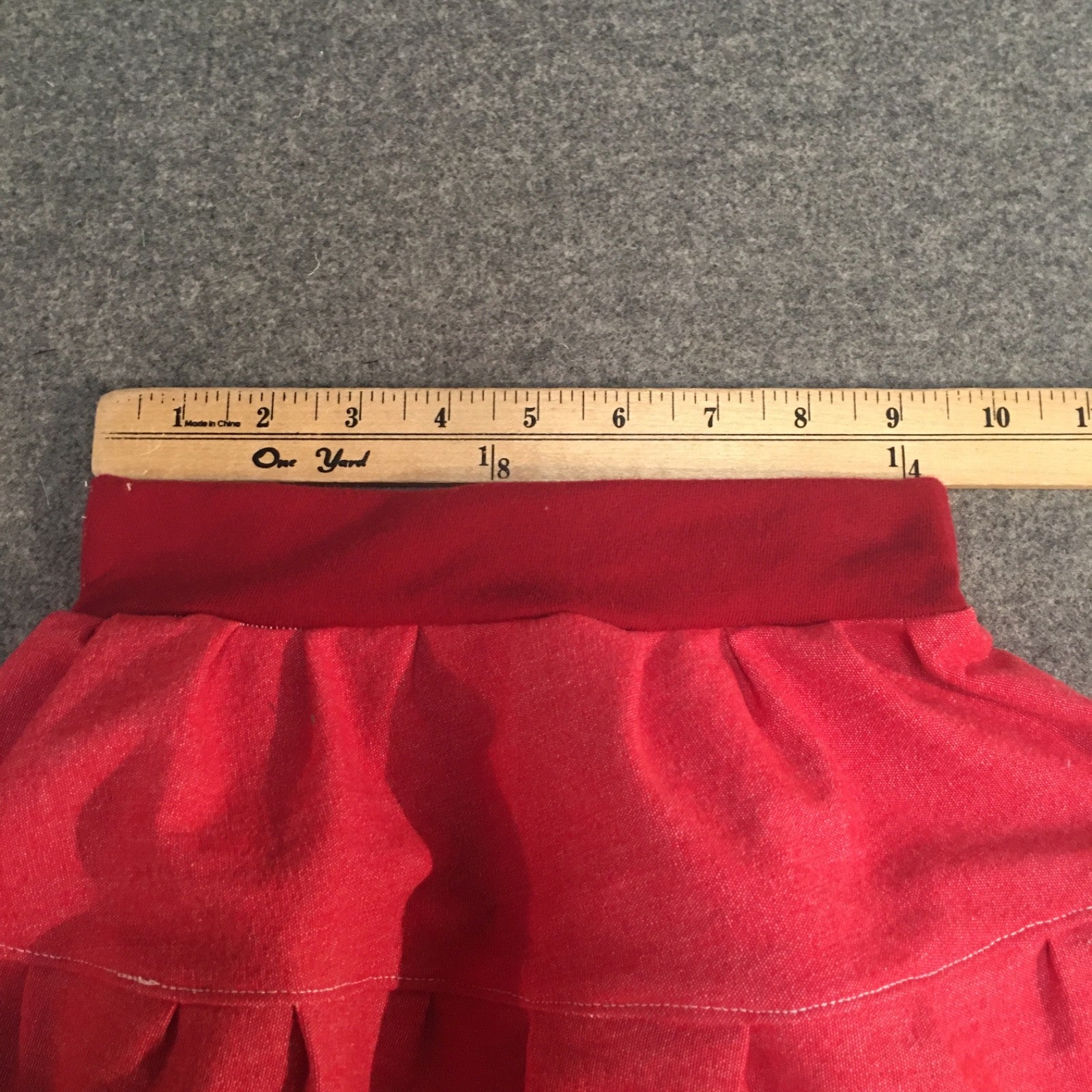 Midi Denim Red Skirt (2-3)