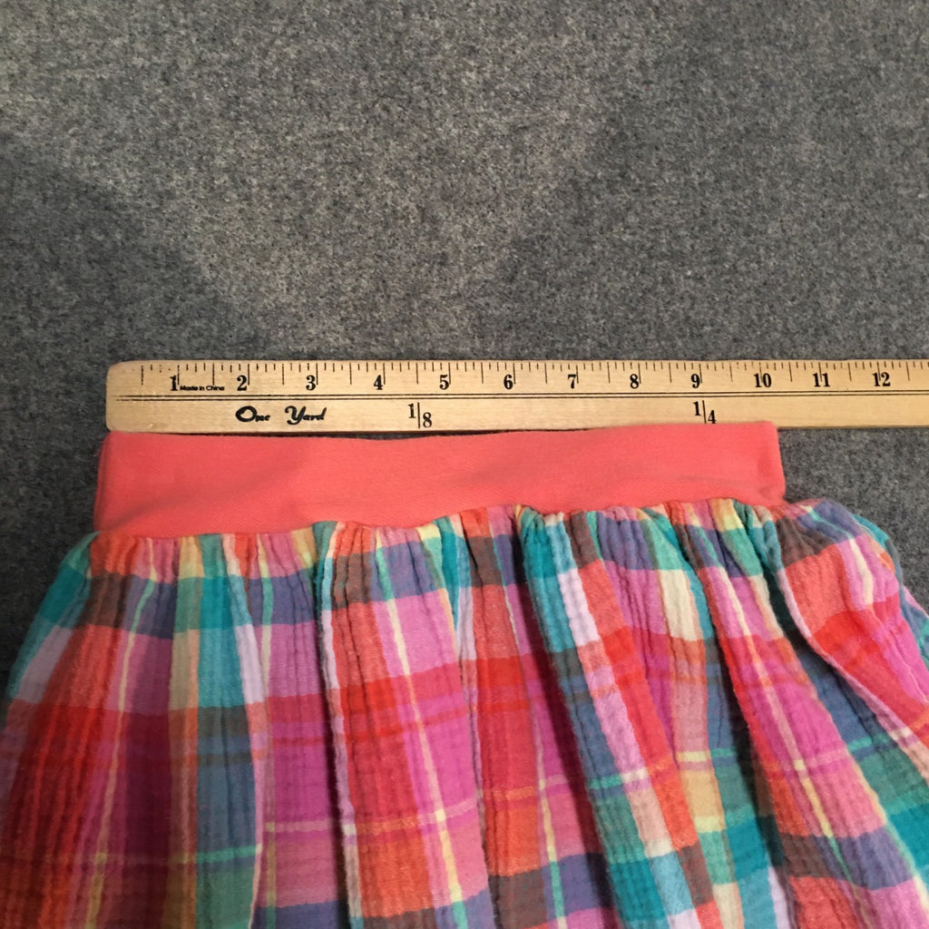 Midi Gauze Plaid Skirt (4)