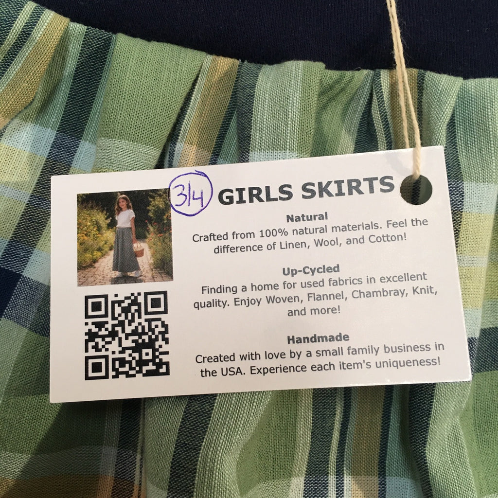 Midi Cotton Plaid Skirt (3-4)