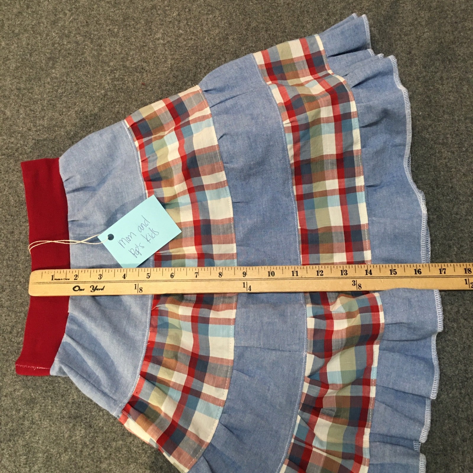 Midi Chambray Patchwork Skirt (2-3)