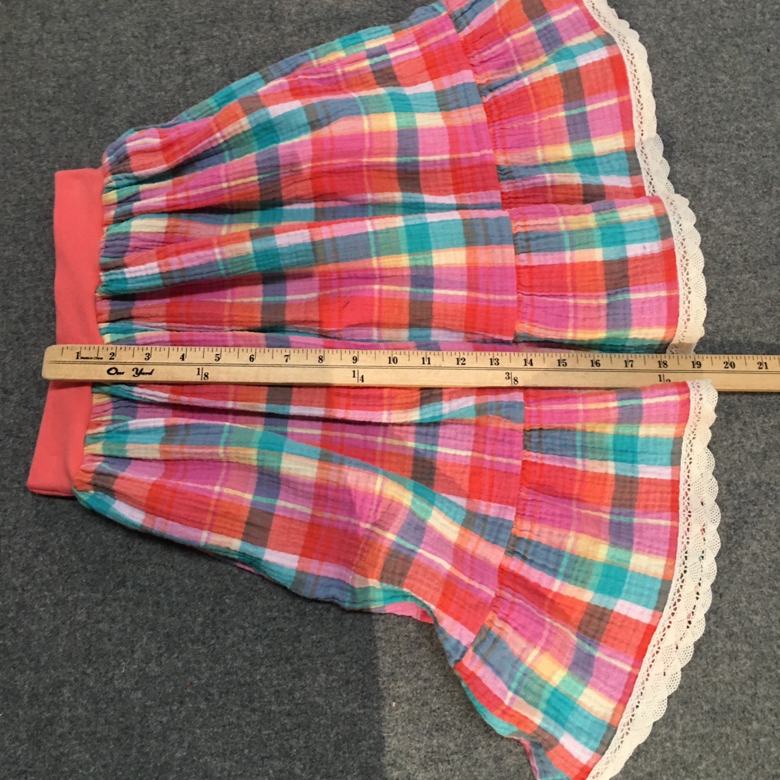 Midi Gauze Plaid Skirt (4)