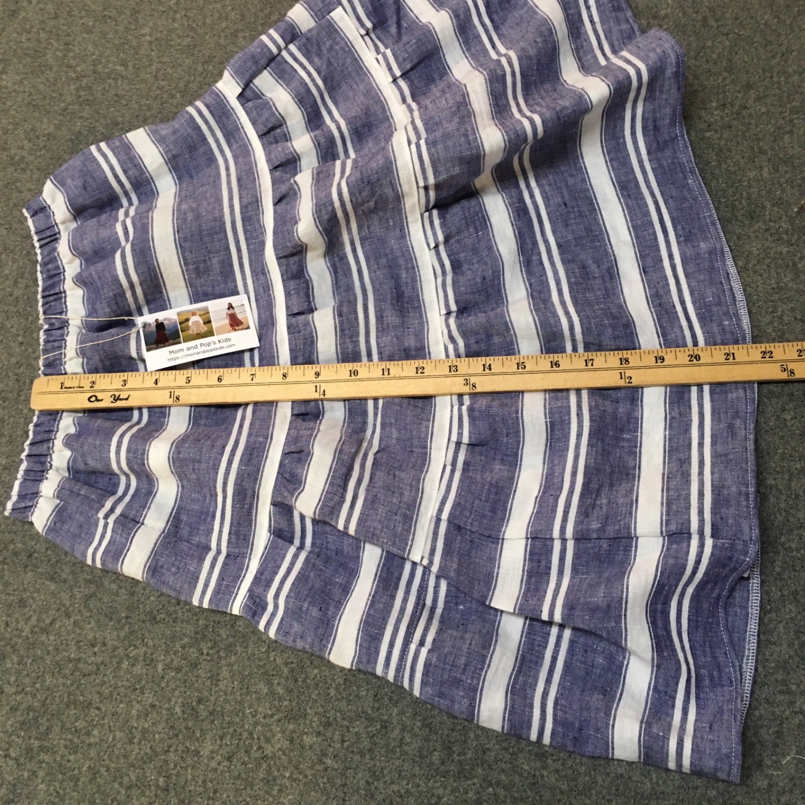Midi Linen Striped Skirt (8)