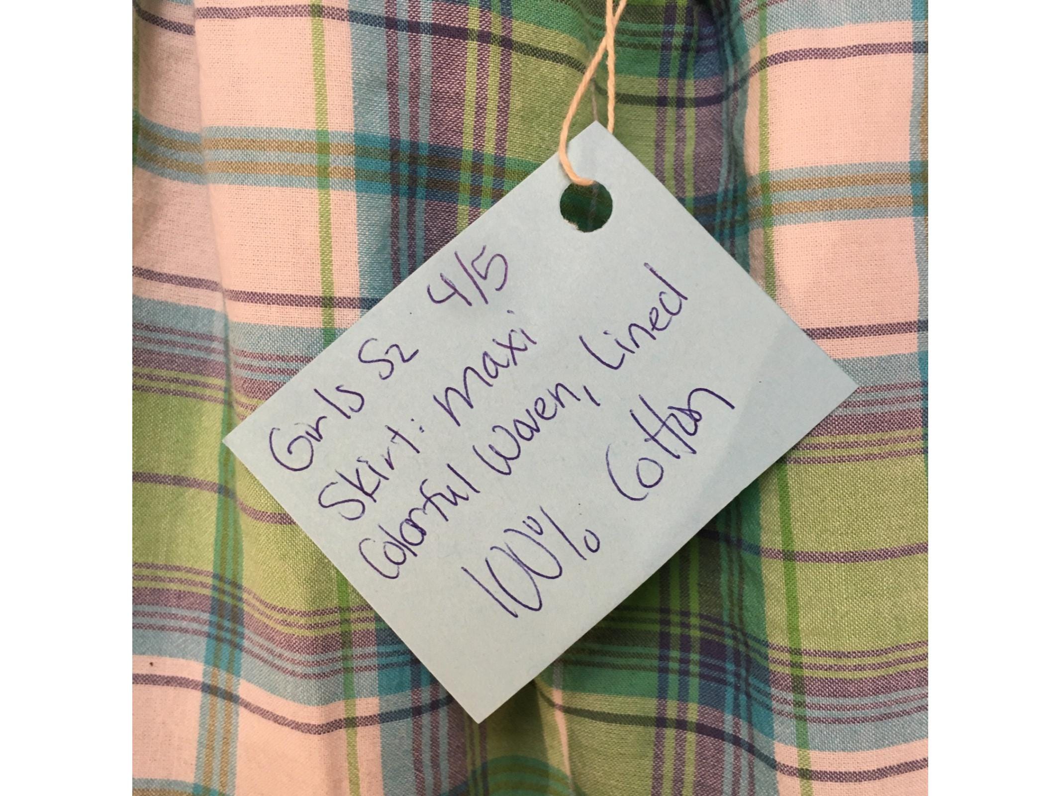 Maxi Cotton Plaid Skirt (4-5)