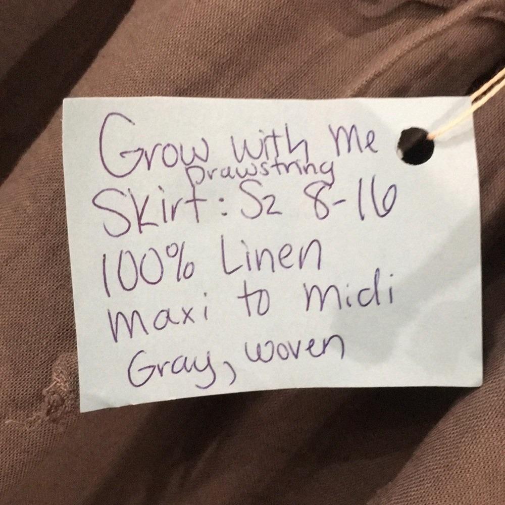 Maxi 100% Linen Gray Skirt (8-16)