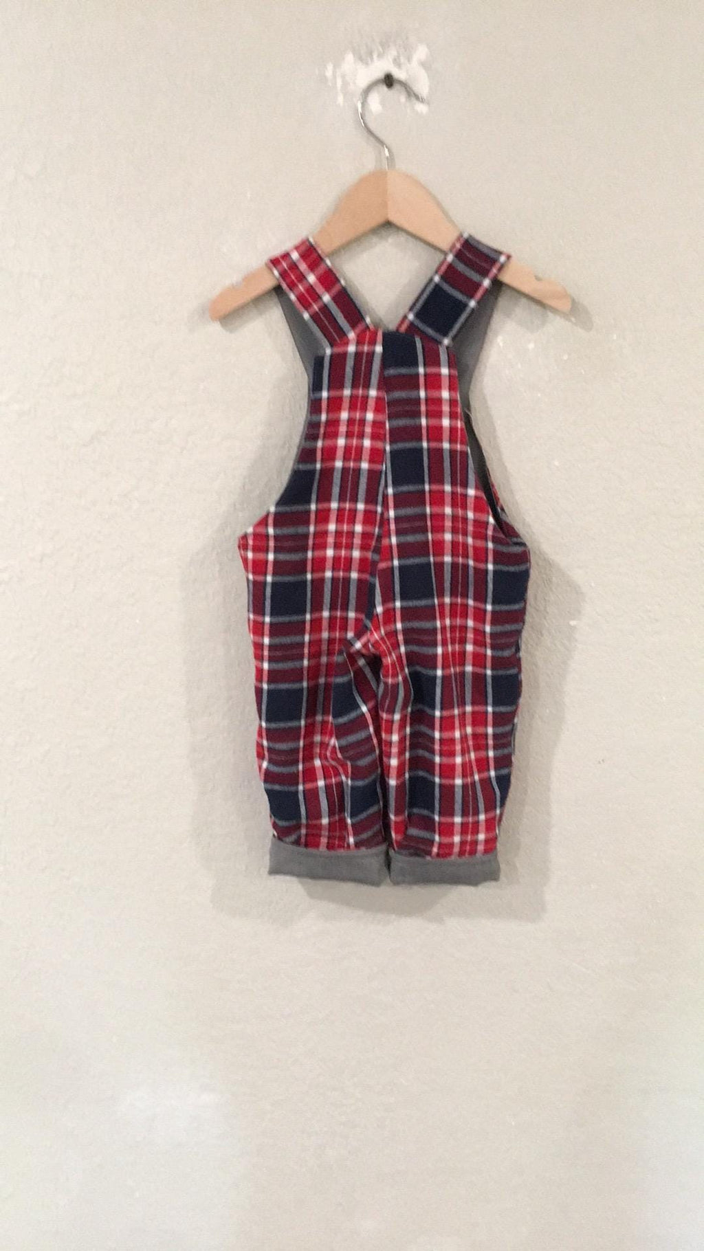 100% Wool Flannel Reversible Overalls (9M)