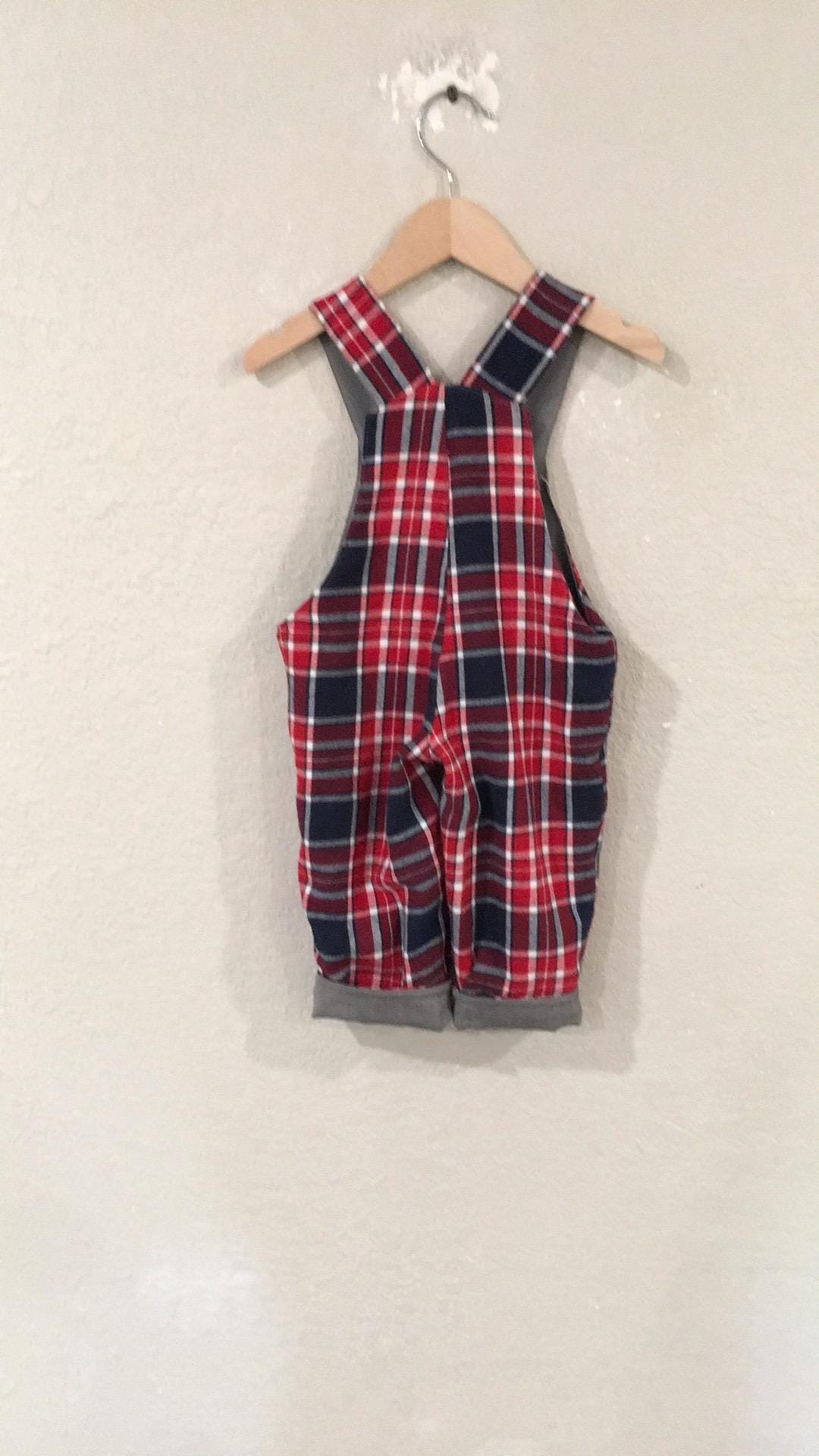 100% Wool Flannel Reversible Overalls (9M)