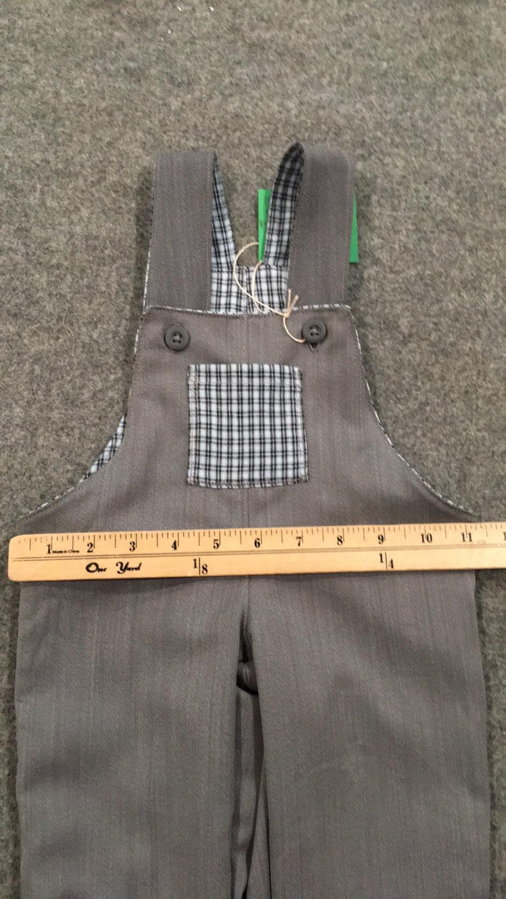100% Wool Flannel Reversible Overalls (6M)