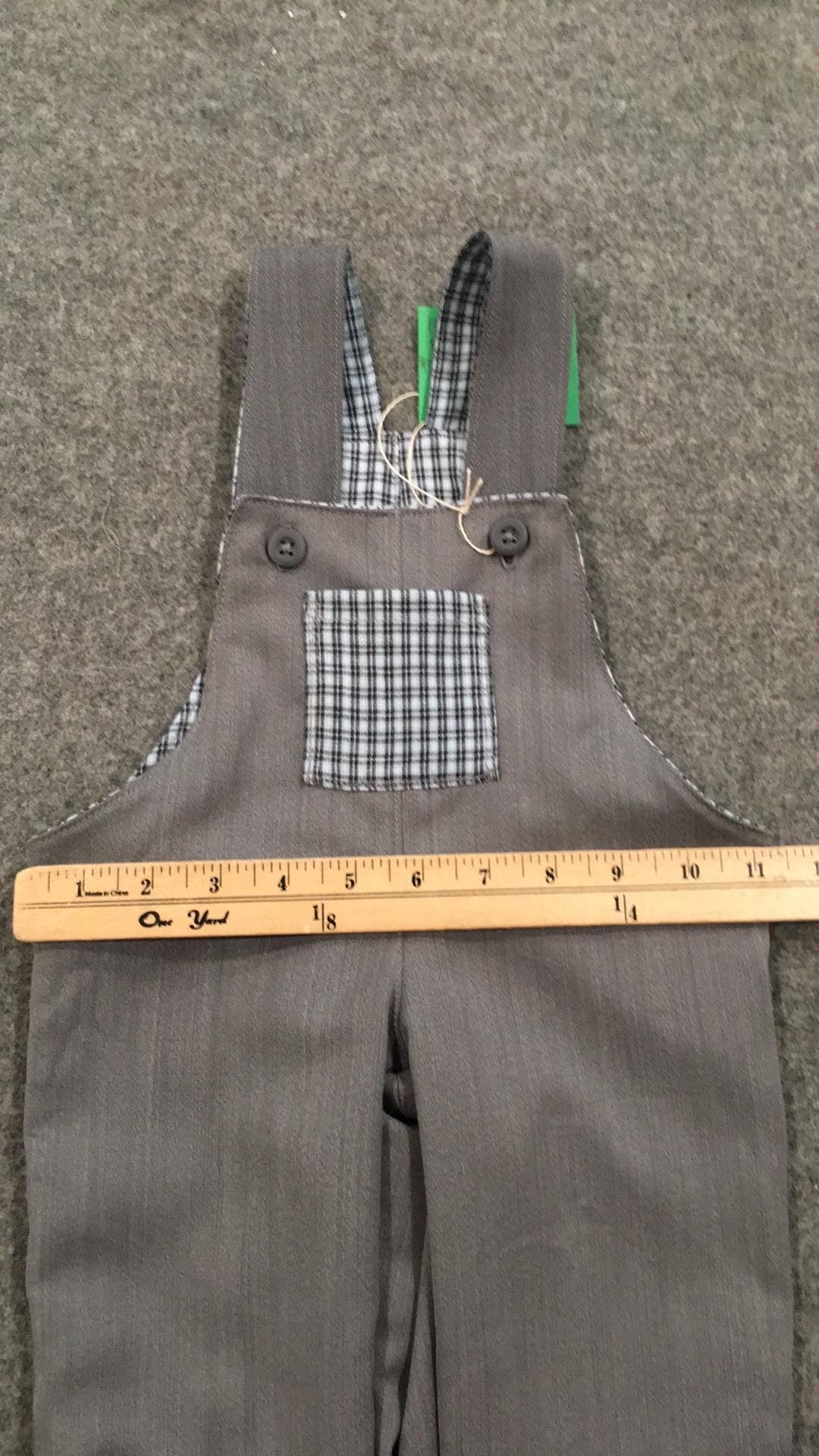 100% Wool Flannel Reversible Overalls (6M)