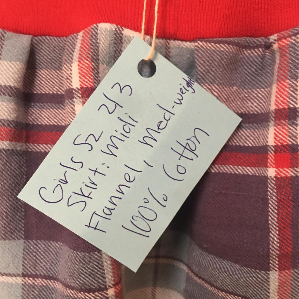 Midi Flannel Plaid Skirt (2-3)