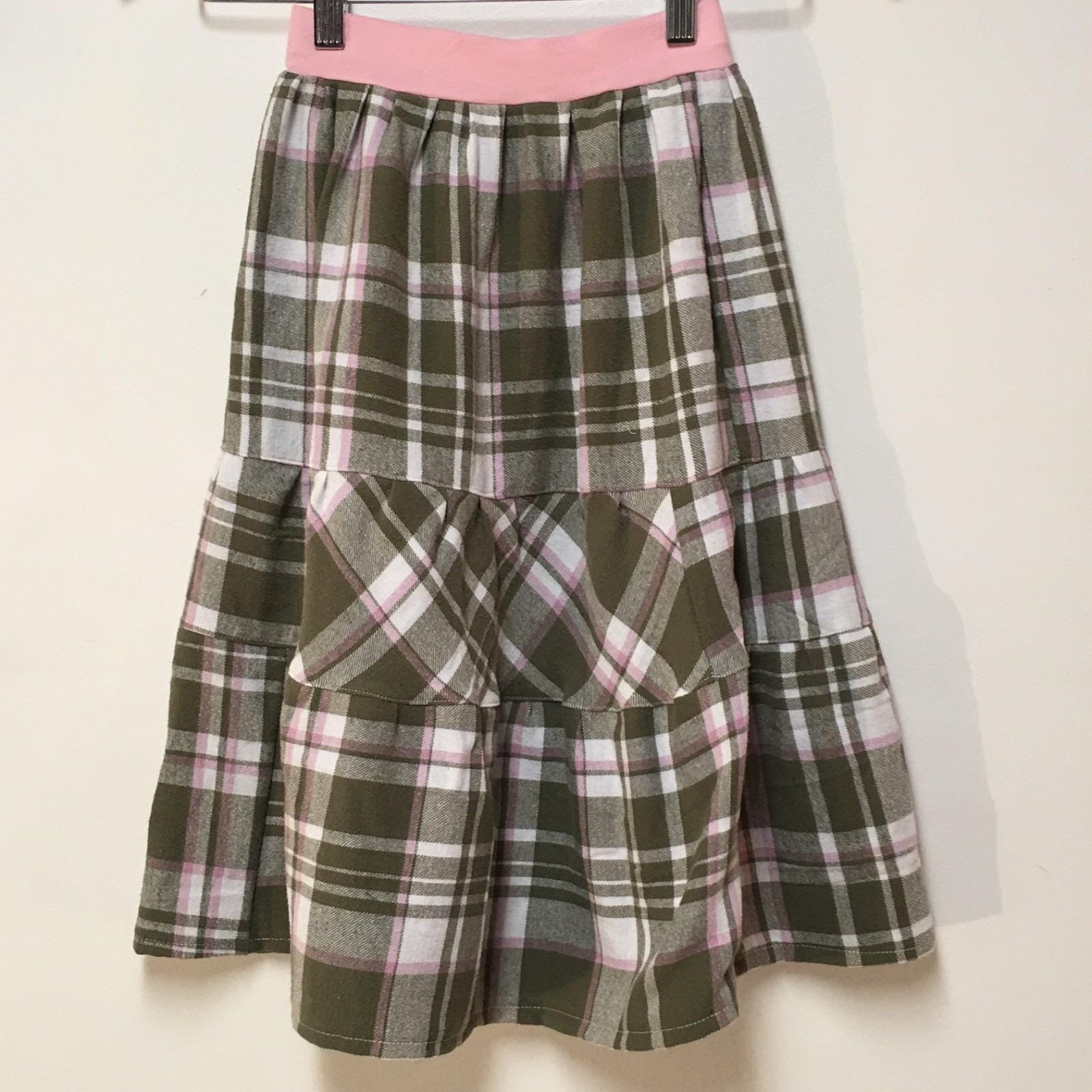 Maxi Flannel Green Skirt (4)