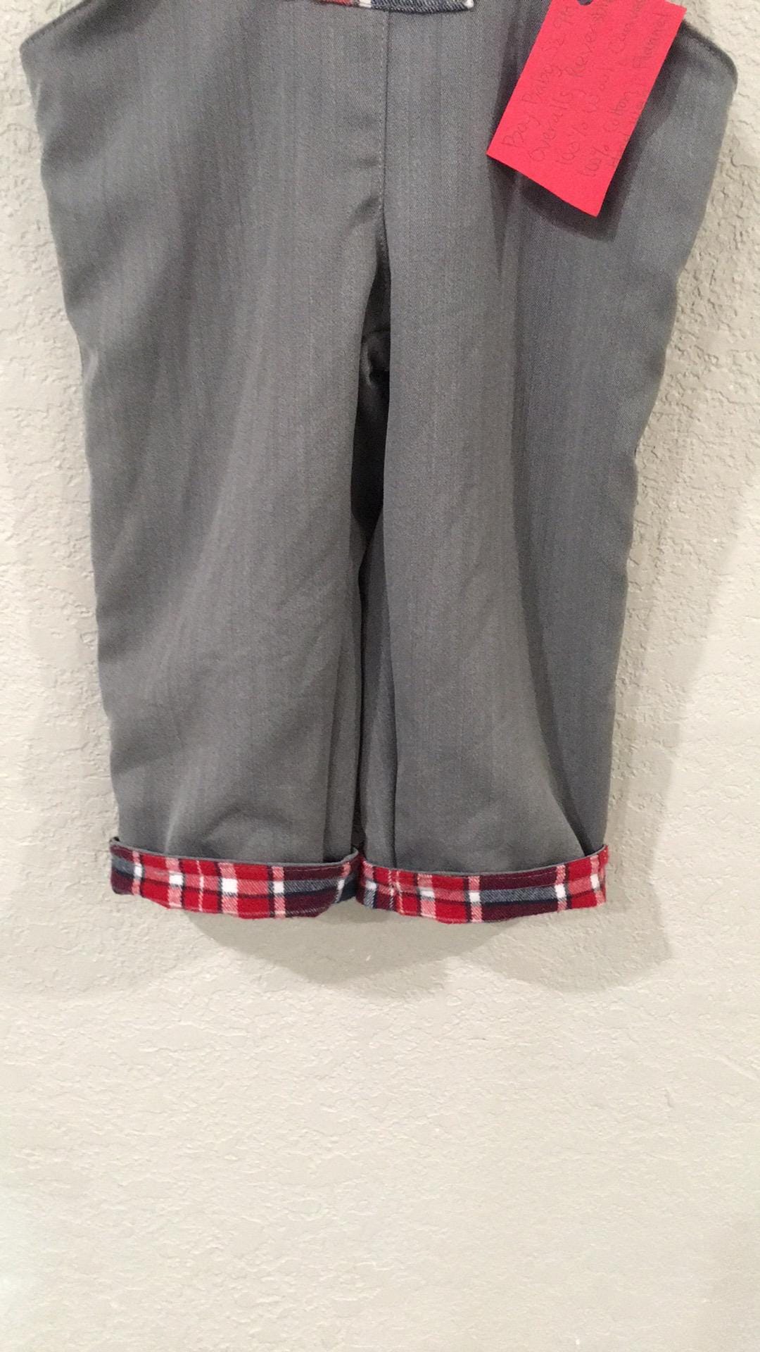 100% Wool Flannel Reversible Overalls (9M)