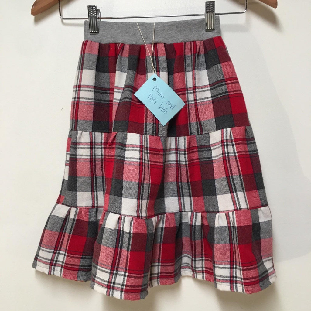 Midi Flannel Plaid Skirt (4)