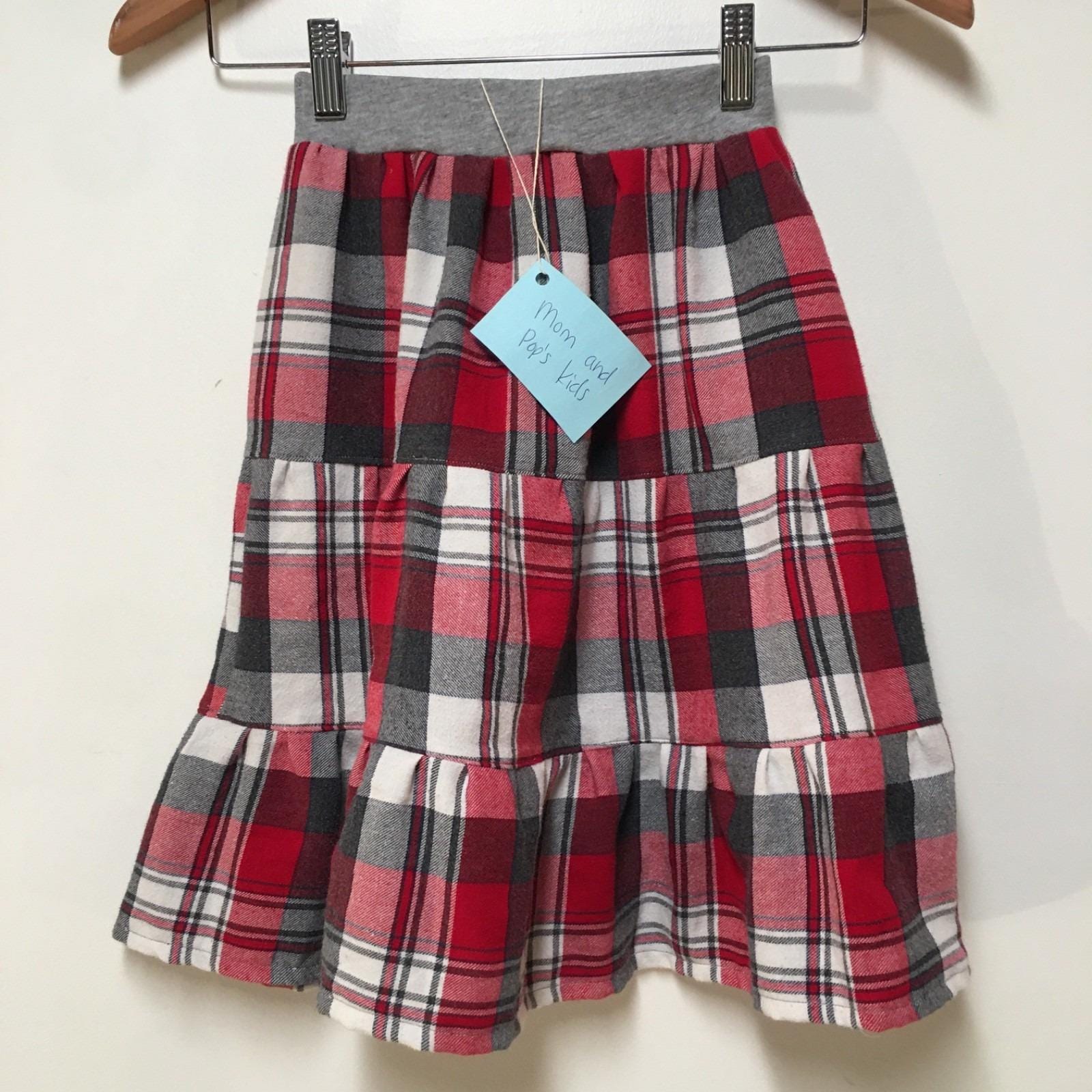 Midi Flannel Plaid Skirt (4)