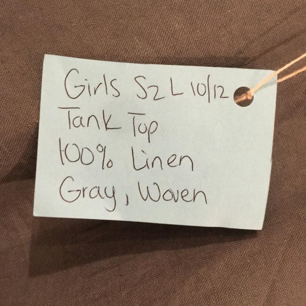 100% Linen Tank Top Girls (10-12)