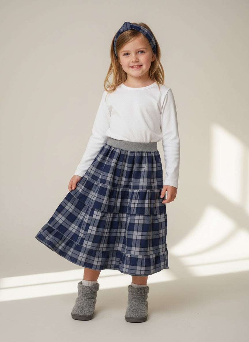Midi Cotton Plaid Skirt (6)