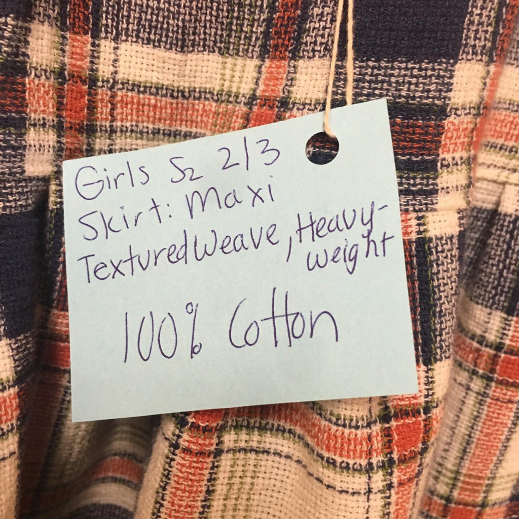 Maxi Cotton Plaid Skirt (2-3)