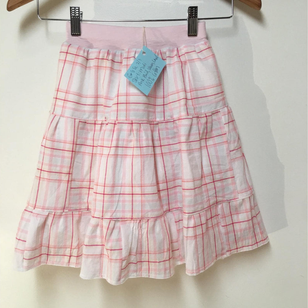 Midi Cotton Plaid Skirt (2-3)