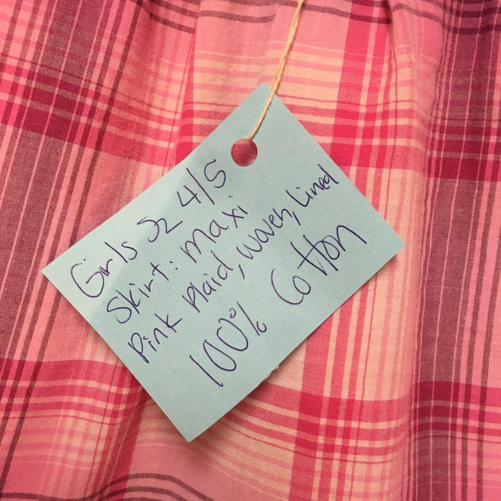 Maxi Cotton Plaid Skirt (4-5)