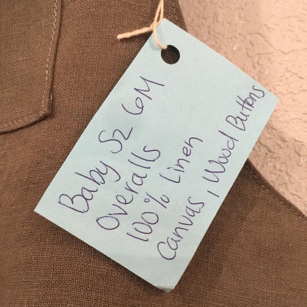 100% Linen Canvas Overalls (6M)