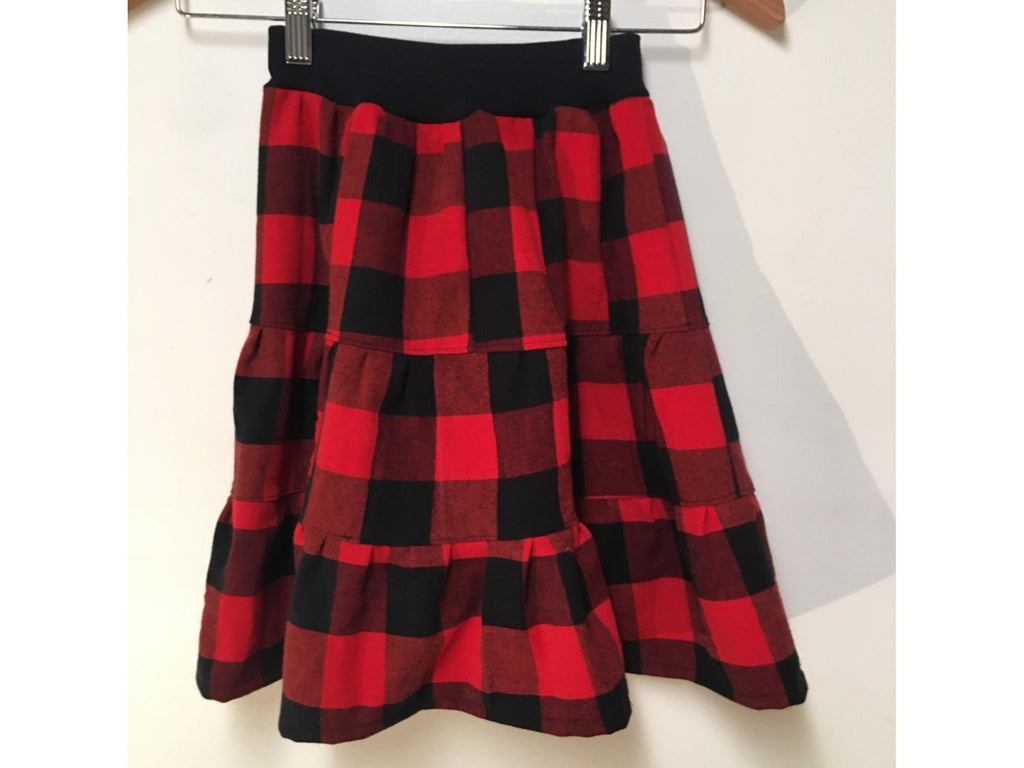 Midi Flannel Checkered Skirt (2-3)