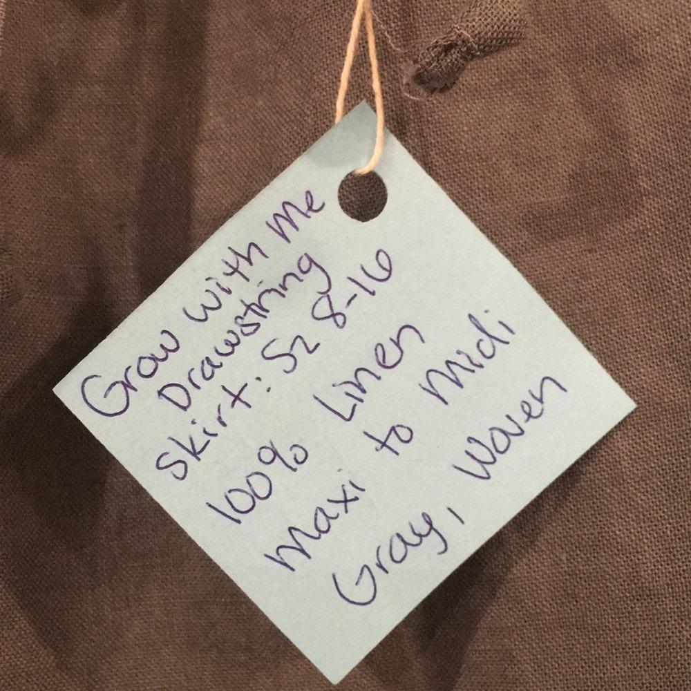 Maxi 100% Linen Gray Skirt (8-16)