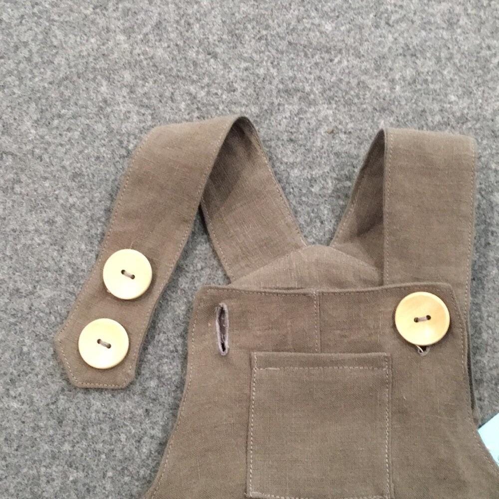 100% Linen Canvas Overalls (6M)