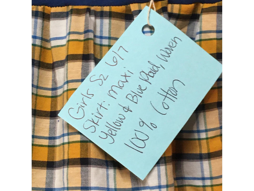 Maxi Cotton Plaid Skirt (6-7)