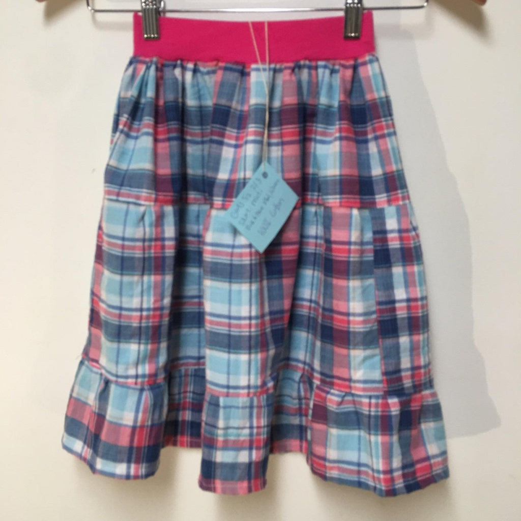 Midi Cotton Plaid Skirt (2-3)