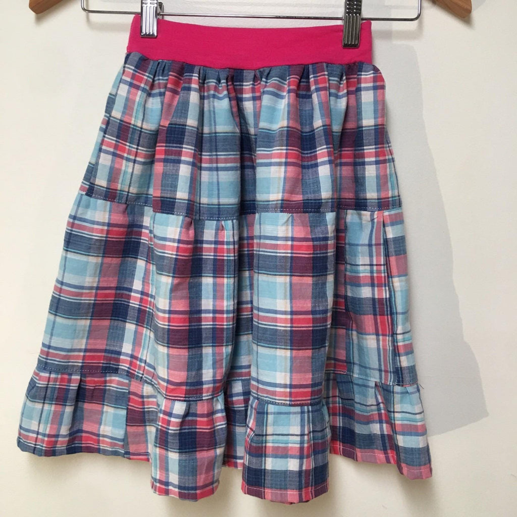 Midi Cotton Plaid Skirt (2-3)