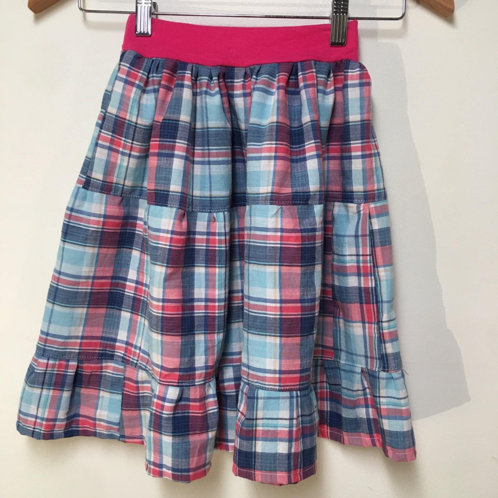 Midi Cotton Plaid Skirt (2-3)