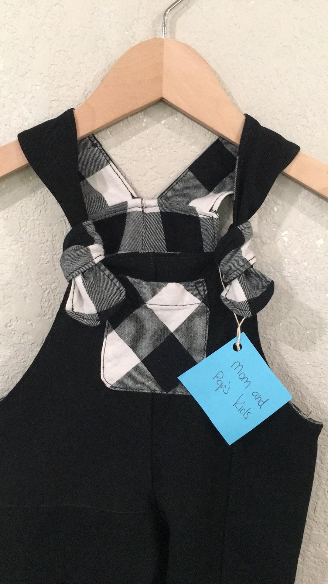 100% Wool Flannel Reversible Overalls (6M)