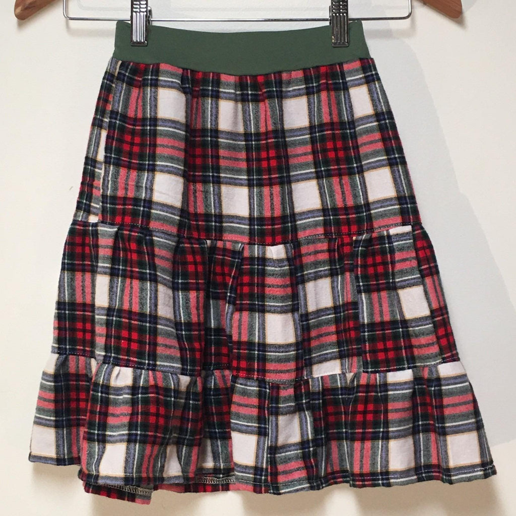 Midi Flannel Plaid Skirt (2-3)