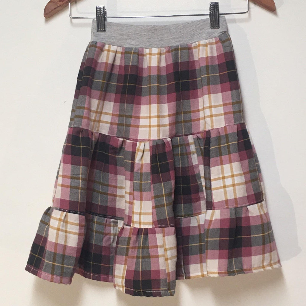 Midi Flannel Plaid Skirt (2-3)