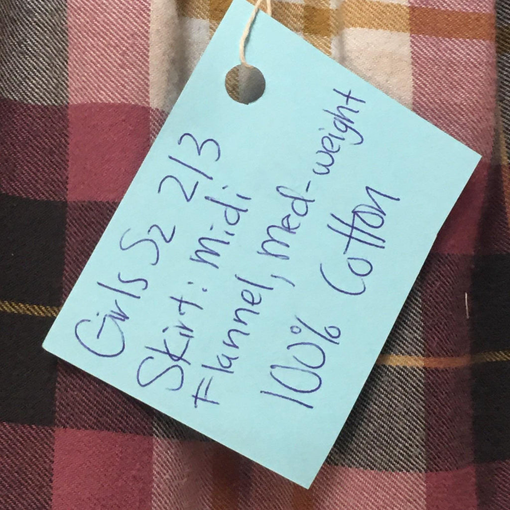 Midi Flannel Plaid Skirt (2-3)