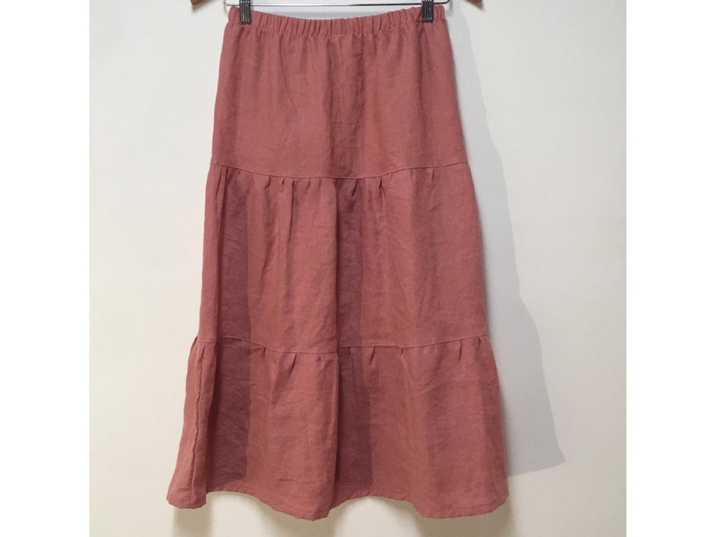 Maxi 100% Linen Pink Skirt (14-16)