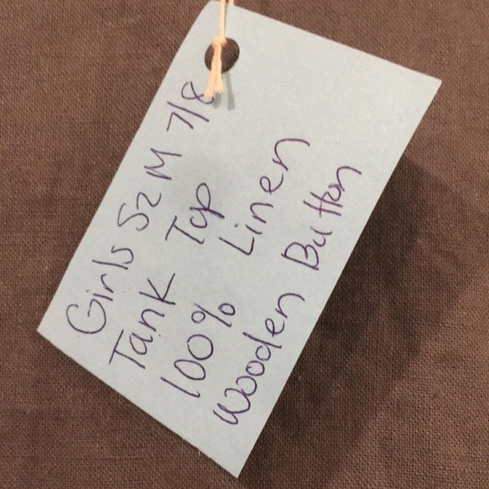 100% Linen Tank Top Girls (7-8)