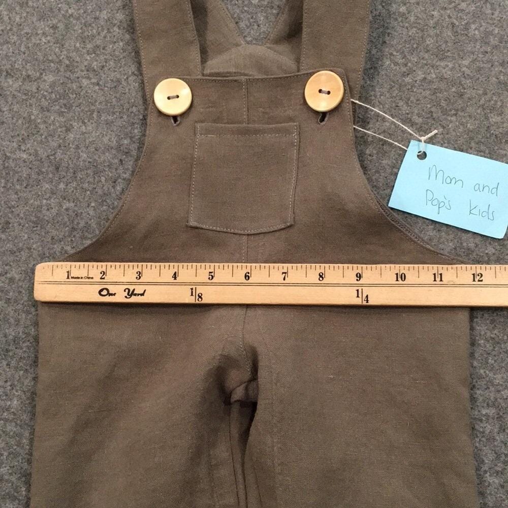 100% Linen Canvas Overalls (6M)