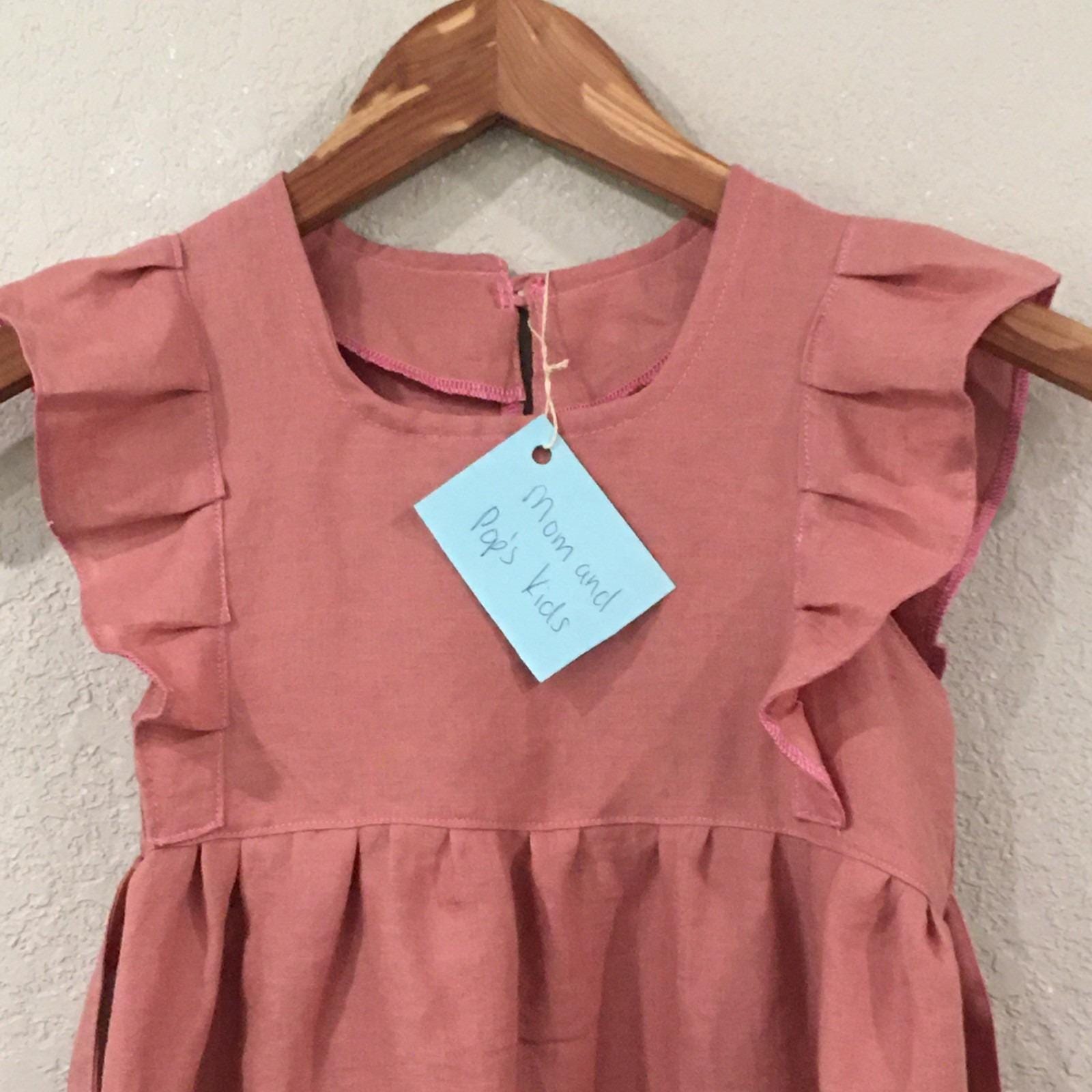 100% Linen Maxi Dress Pink (6)