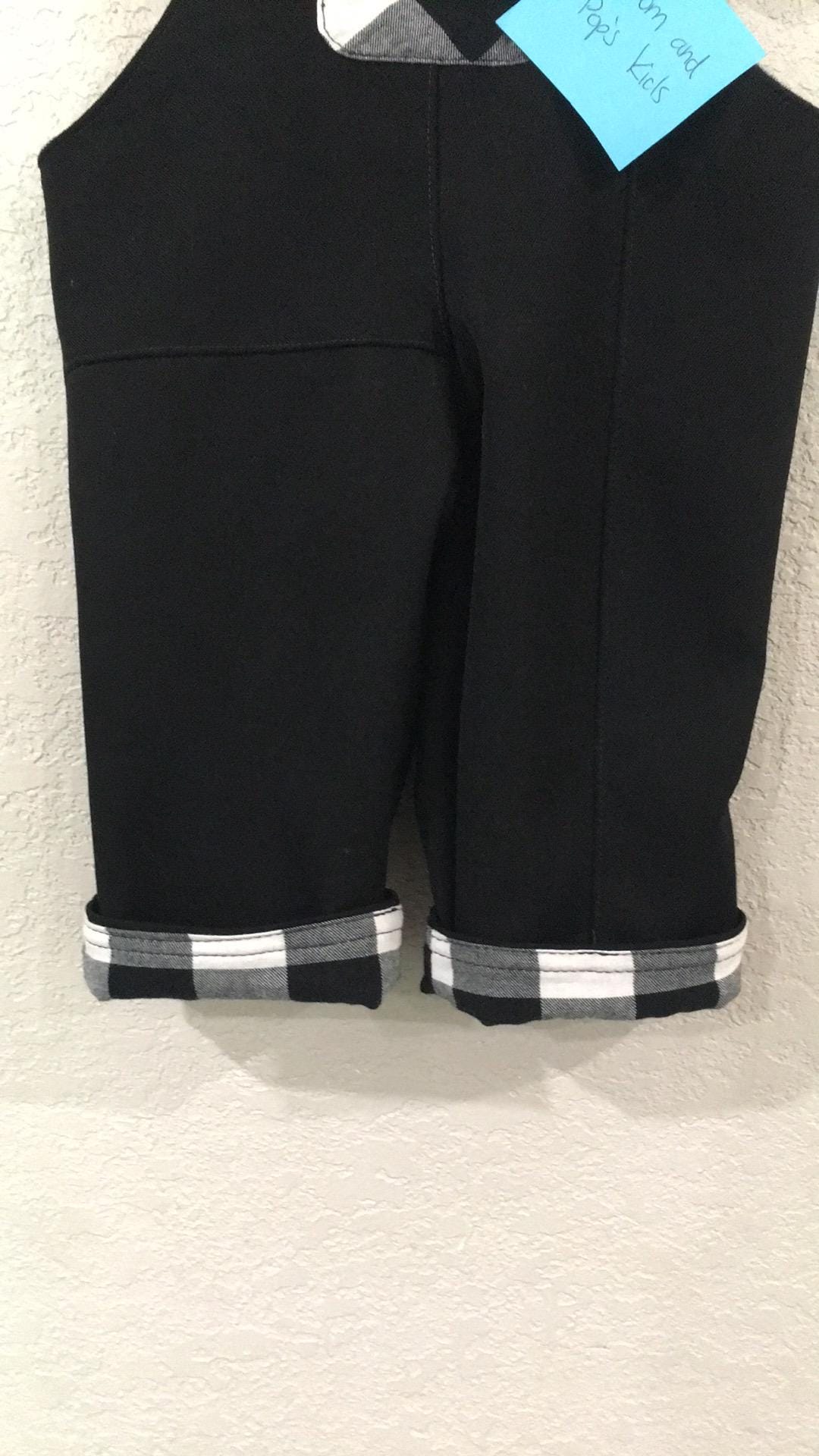 100% Wool Flannel Reversible Overalls (6M)