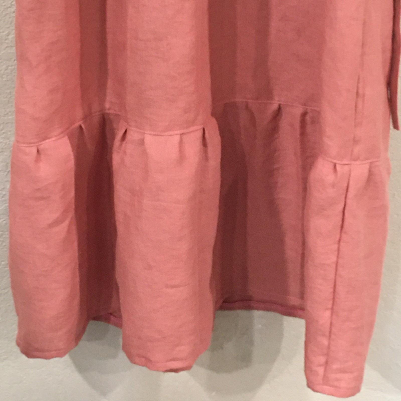 100% Linen Maxi Dress Pink (6)