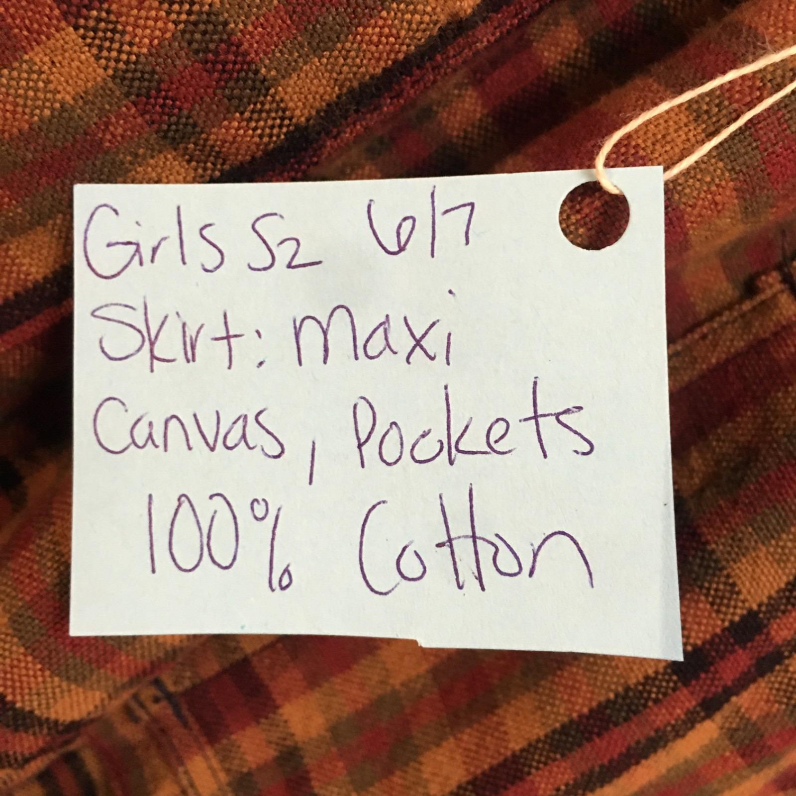 Maxi Canvas Plaid Skirt (6-7)