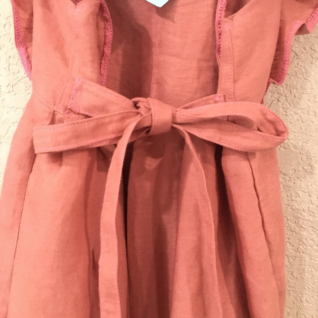 100% Linen Maxi Dress Pink (4T)