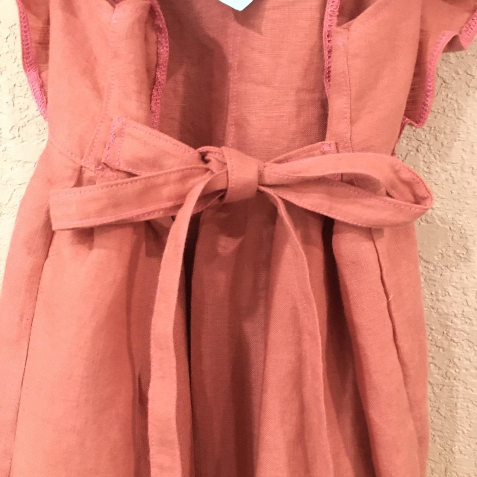 100% Linen Maxi Dress Pink (4T)